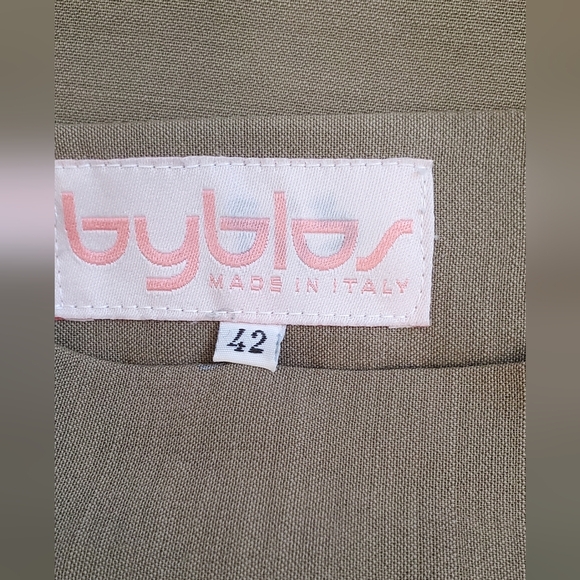 Byblos Silk Khaki Green Knee-Length Perfect Pencil Skirt Size 4 (42 EU) - Picture 4 of 5